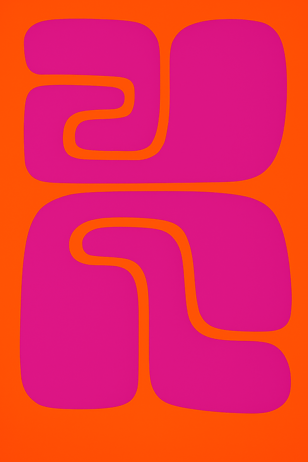 Abstract Art Magenta On Orange