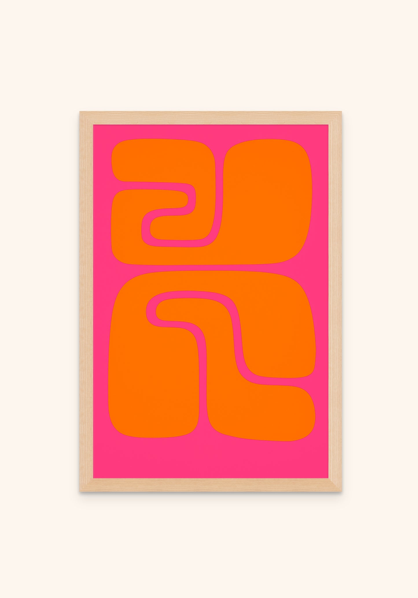 Abstract Art Orange On Magenta