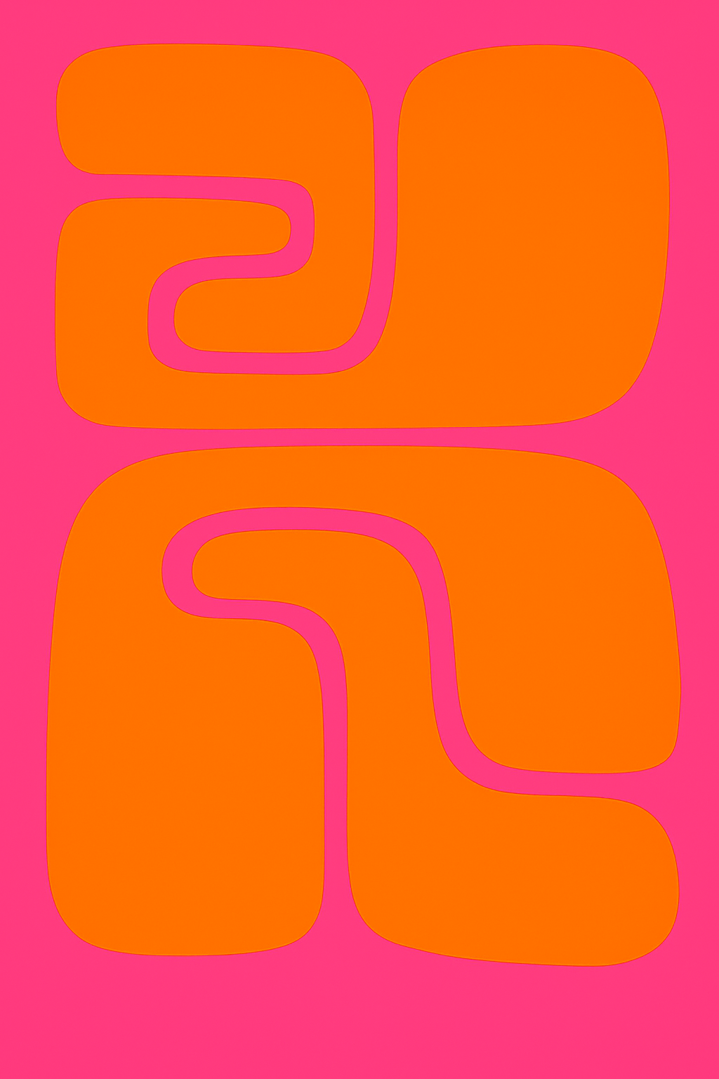 Abstract Art Orange On Magenta