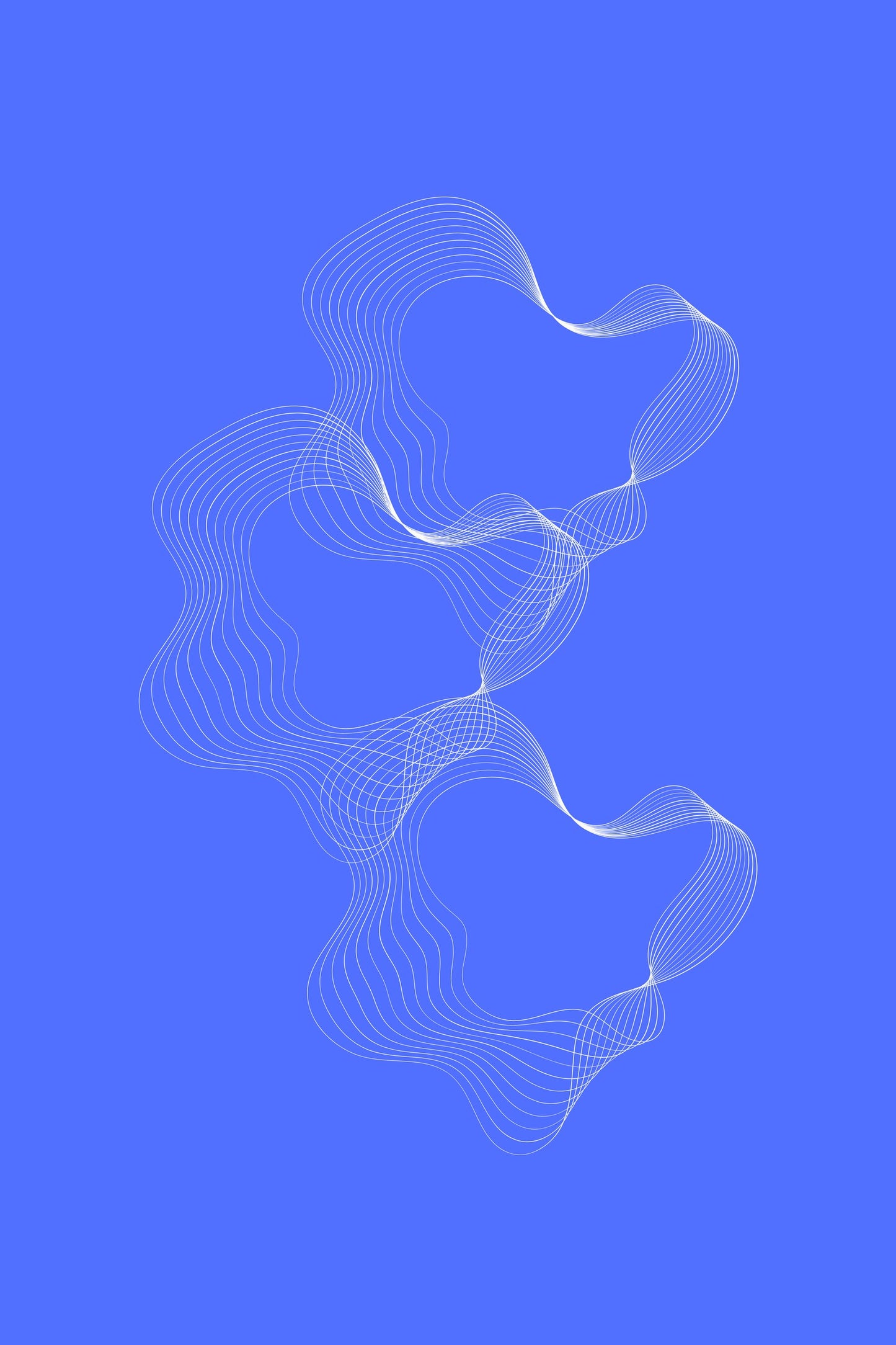 Blue Wave geometric abstract art print — Art Spectrum