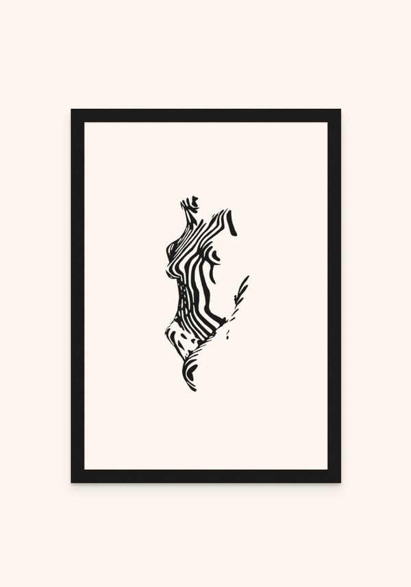 Body framed print in a black frame — Art Spectrum