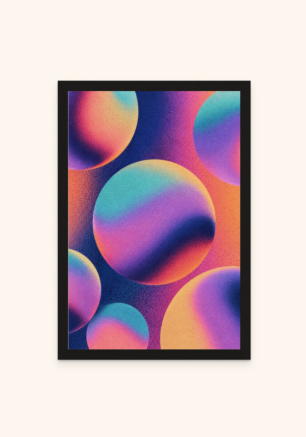Cluster framed print in a black frame — Art Spectrum