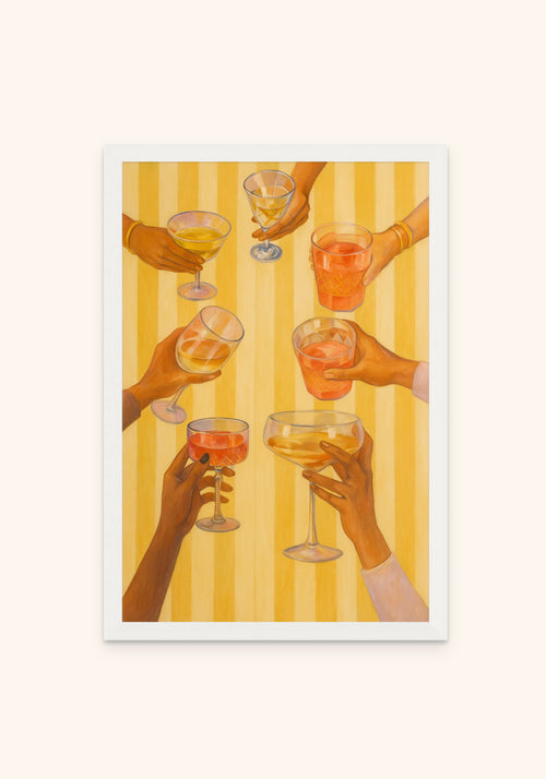 Colourful Toast framed print in a white frame — Art Spectrum