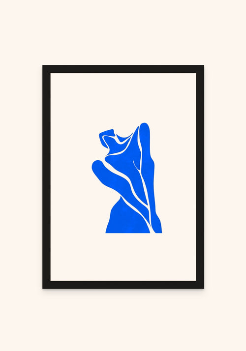 Cuerpo Blue framed print in a black frame — Art Spectrum