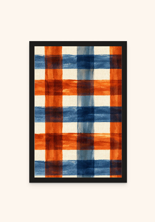 Gingham framed print in a black frame — Art Spectrum