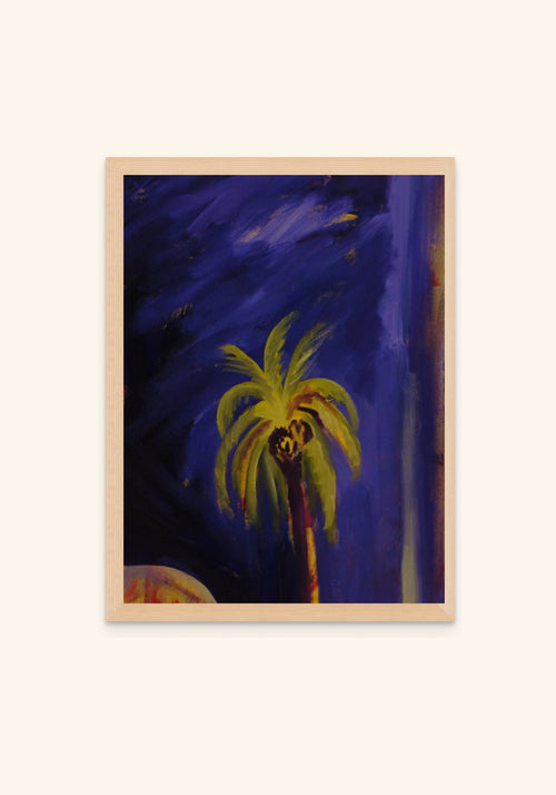 Night Palm by Havva Malyalizade, framed art print