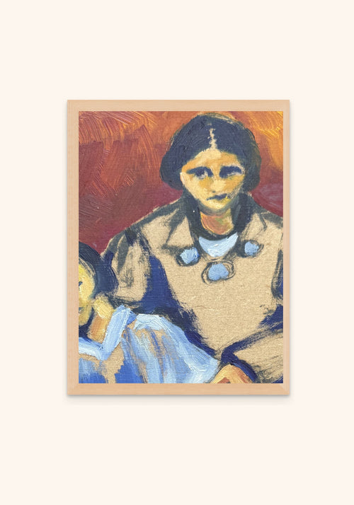 Seated Woman by Havva Malyalizade, framed art print