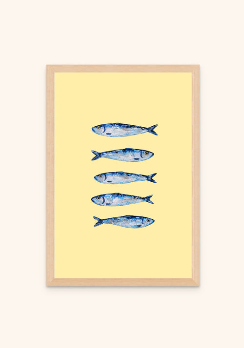 Pez framed print — Portuguese tile wall art, Mediterra collection