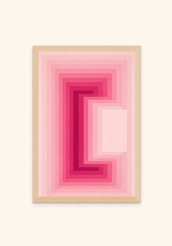 Portal geometric art print in an oak frame — Art Spectrum