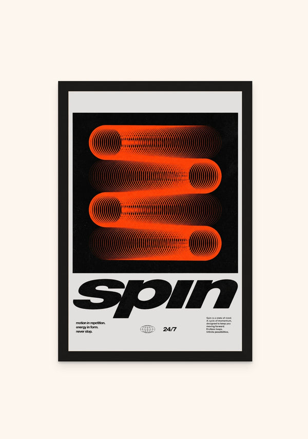 Spin framed print in a black frame — Art Spectrum