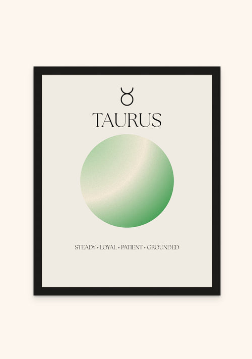 Taurus Zodiac Sign framed print in a black frame — Art Spectrum