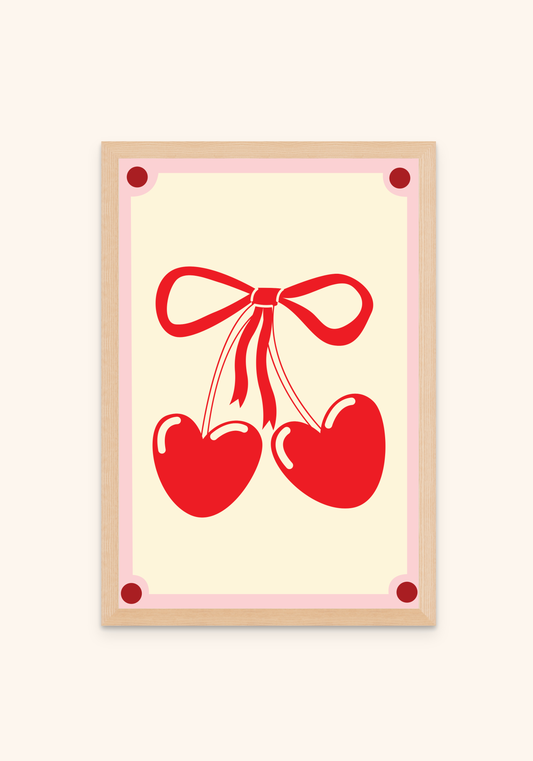 Cherries food print styled in a modern interior — Art Spectrum