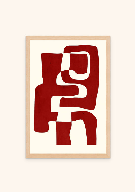 Abstract Art Burgundy