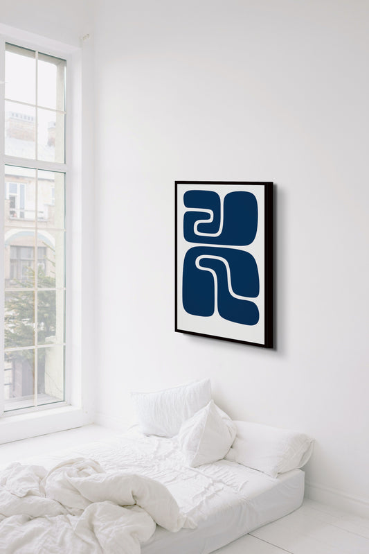 Abstract Art Disco Maze Blue