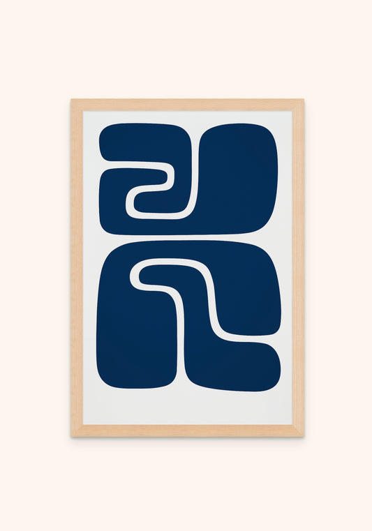 Abstract Art Disco Maze Blue