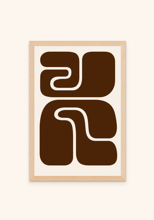 Abstract Art Disco Funk Marrone