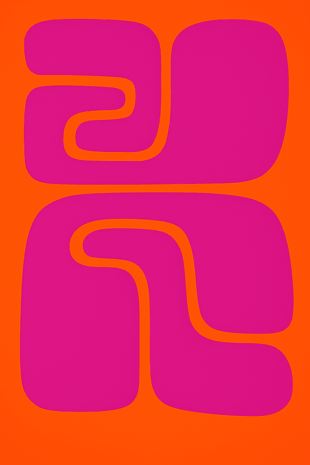 Abstract Art Magenta On Orange - Art Spectrum