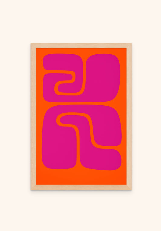 Abstract Art Magenta On Orange - Art Spectrum