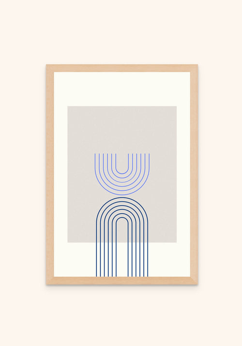 Aligns geometric art print in an oak frame — Art Spectrum