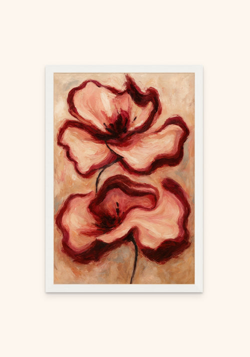 Bloom framed print in a white frame — Art Spectrum