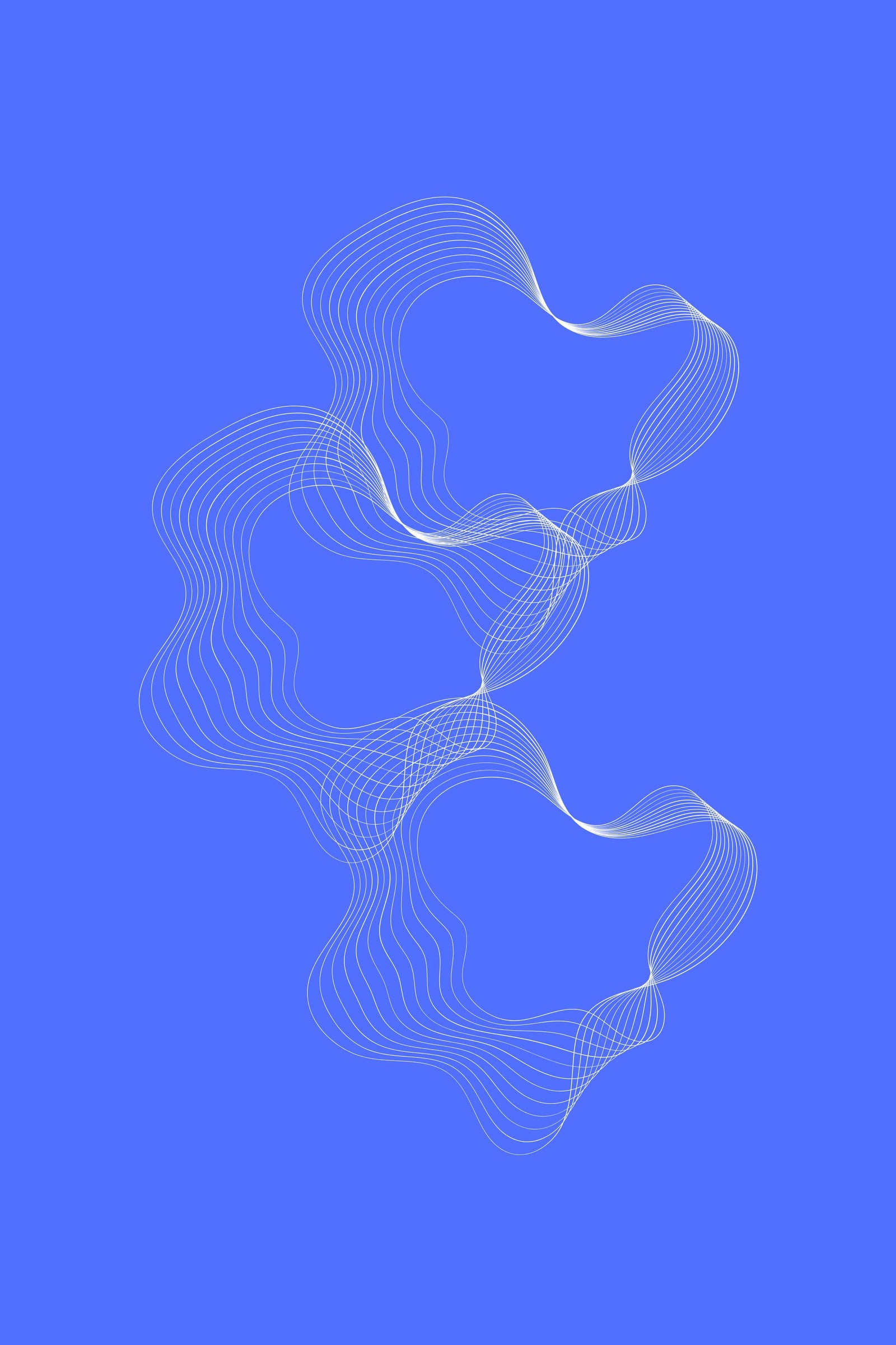 Blue Wave geometric abstract art print — Art Spectrum