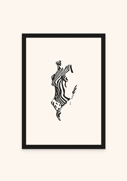 Body framed print in a black frame — Art Spectrum