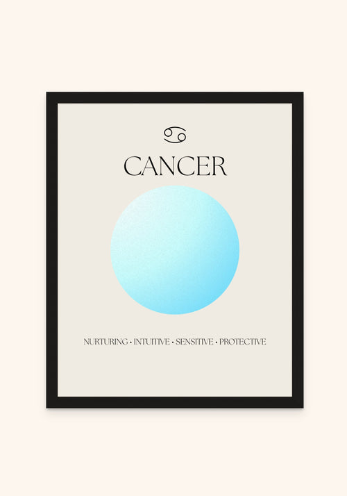 Cancer Zodiac Sign framed print in a black frame — Art Spectrum