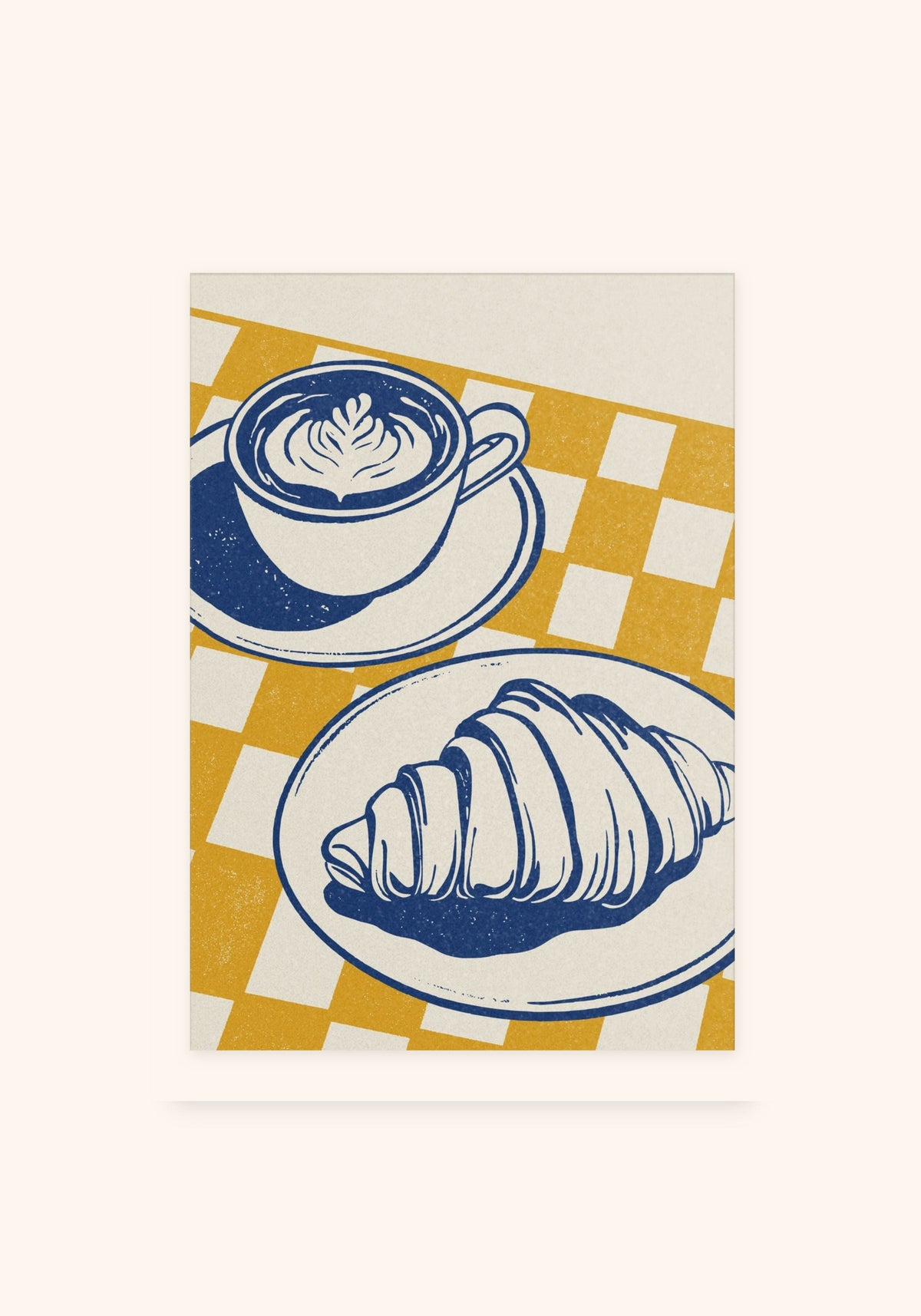 Cappuccino And Croissant art print, unframed — Art Spectrum