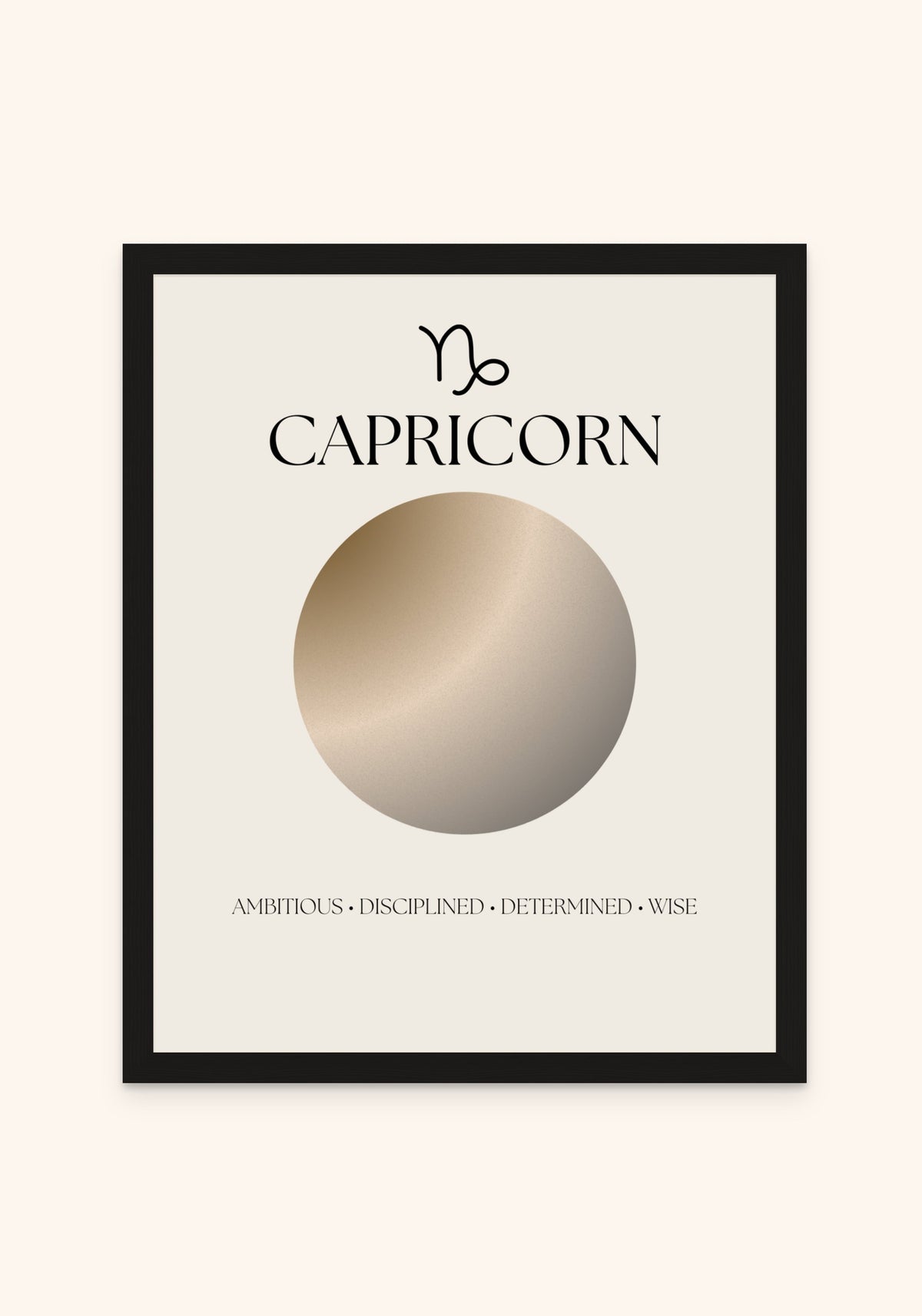 Capricorn Zodiac Sign framed print in a black frame — Art Spectrum