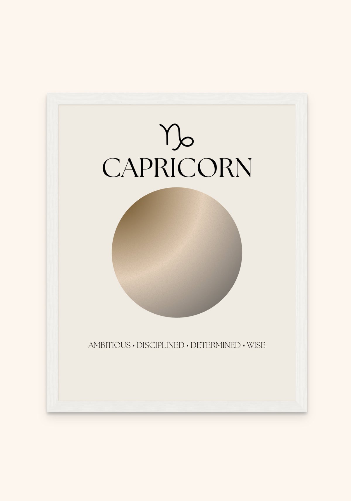 Capricorn Zodiac Sign framed print in a white frame — Art Spectrum