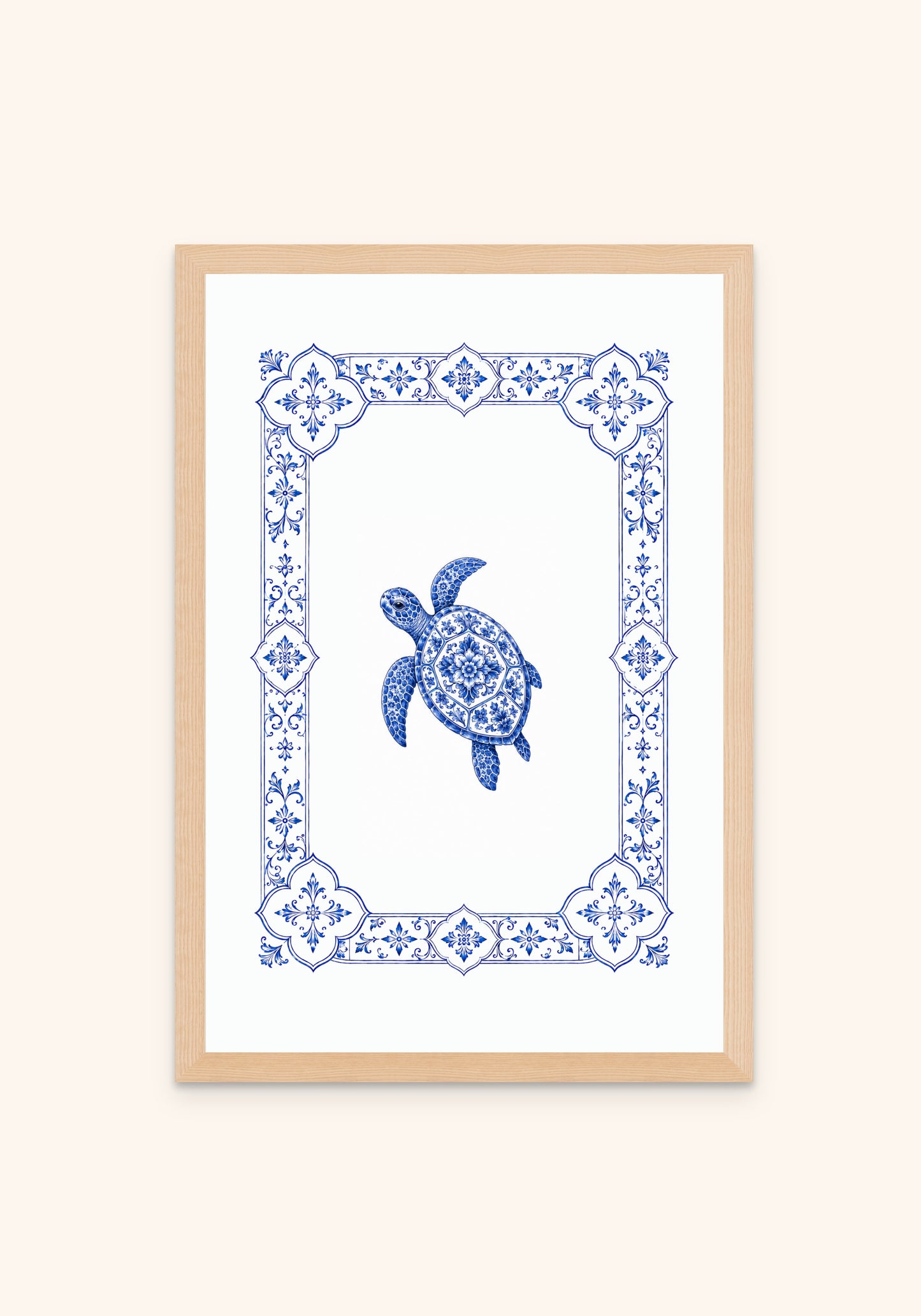 Caretta framed print — Portuguese tile wall art, Mediterra collection