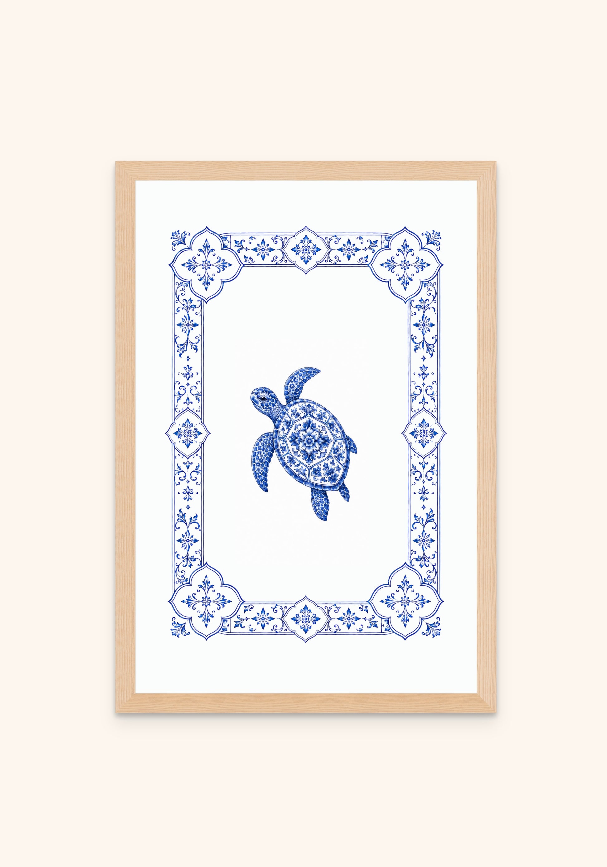 Caretta framed print — Portuguese tile wall art, Mediterra collection