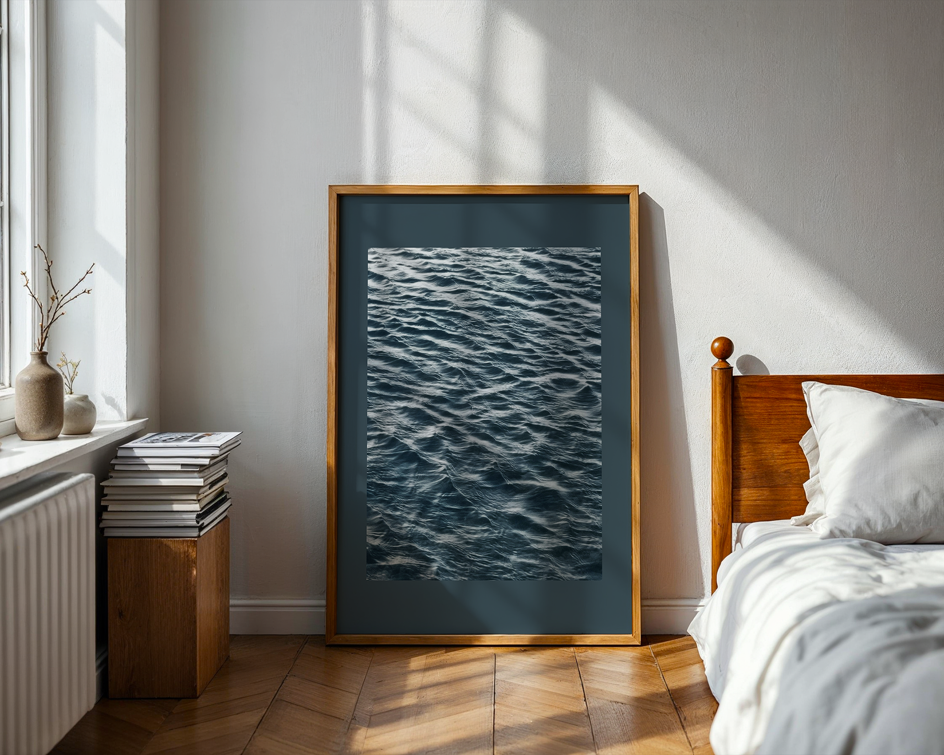Cascade nature art framed canvas print styled in a modern interior — Art Spectrum