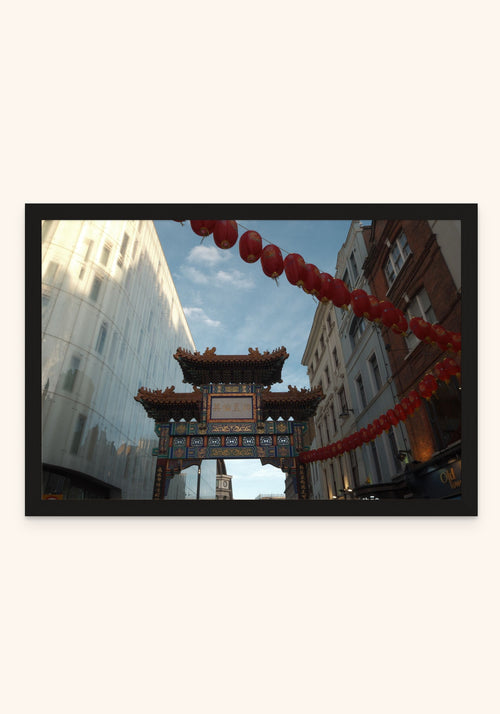 Chinatown framed print in a black frame — Art Spectrum