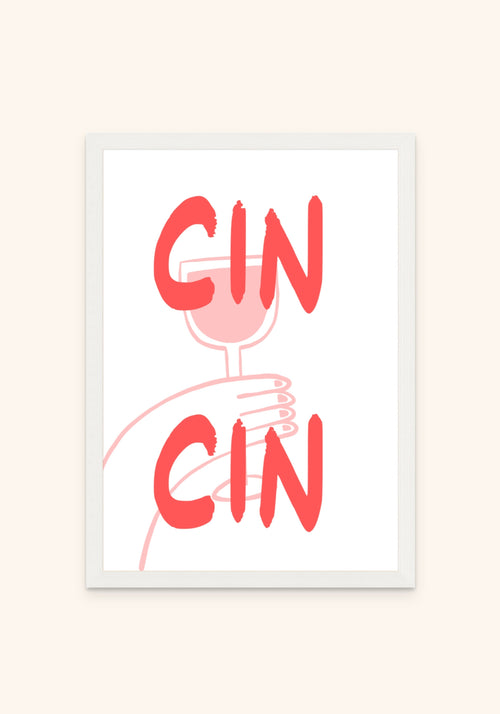 Cin Cin framed print in a white frame — Art Spectrum