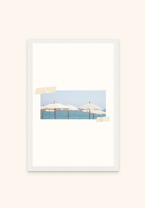Coastal Retreat framed print in a white frame — Art Spectrum