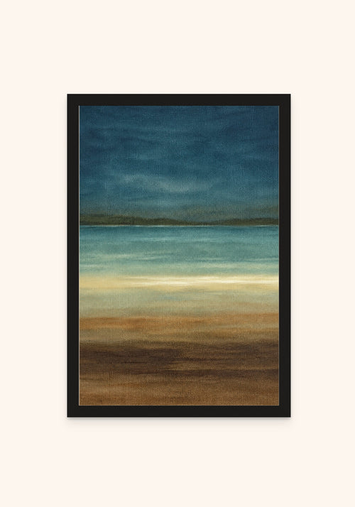 Coastal Thoughts framed print in a black frame — Art Spectrum