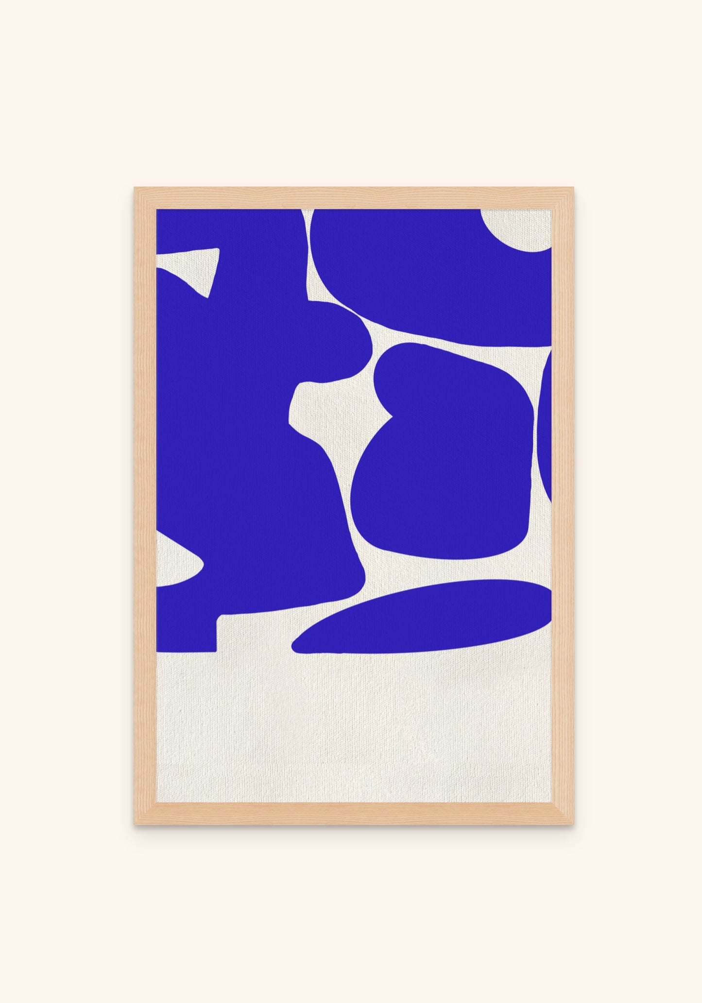 Cobalt blue abstract framed canvas print, hand-finished in our studio — Art Spectrum
