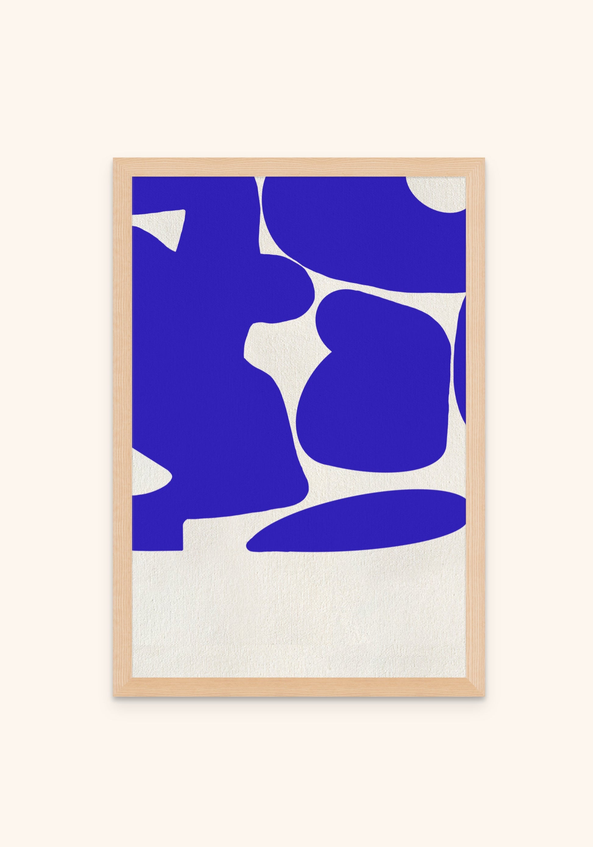 Cobalt blue abstract framed canvas print, hand-finished in our studio — Art Spectrum