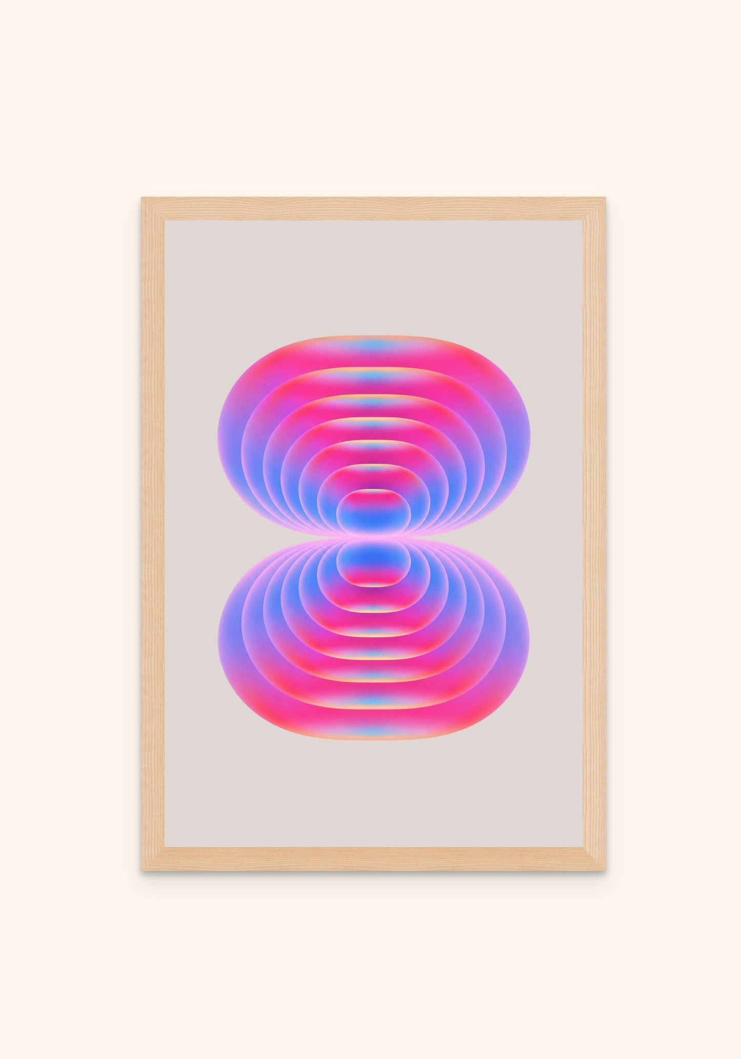 Connecting geometric art print in an oak frame — Art Spectrum