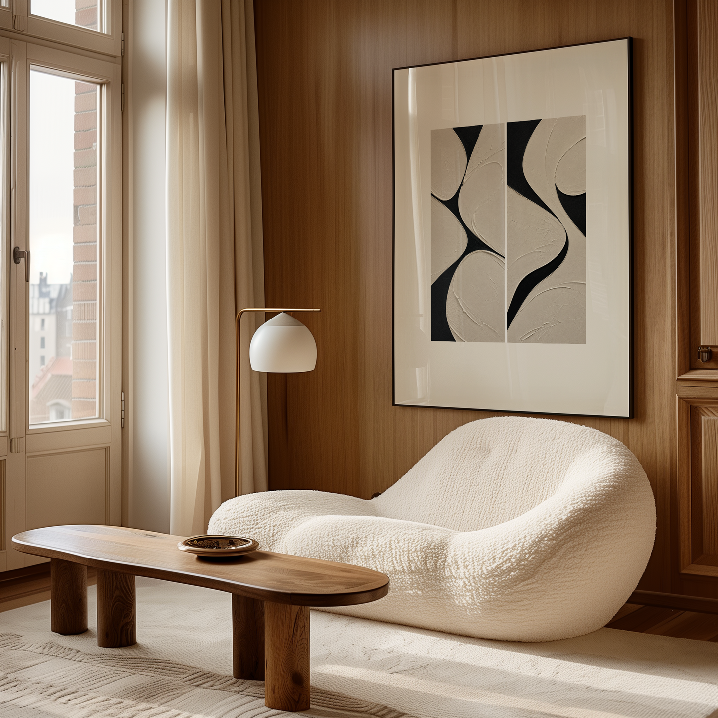 Convergence texture art framed canvas print styled in a modern interior — Art Spectrum