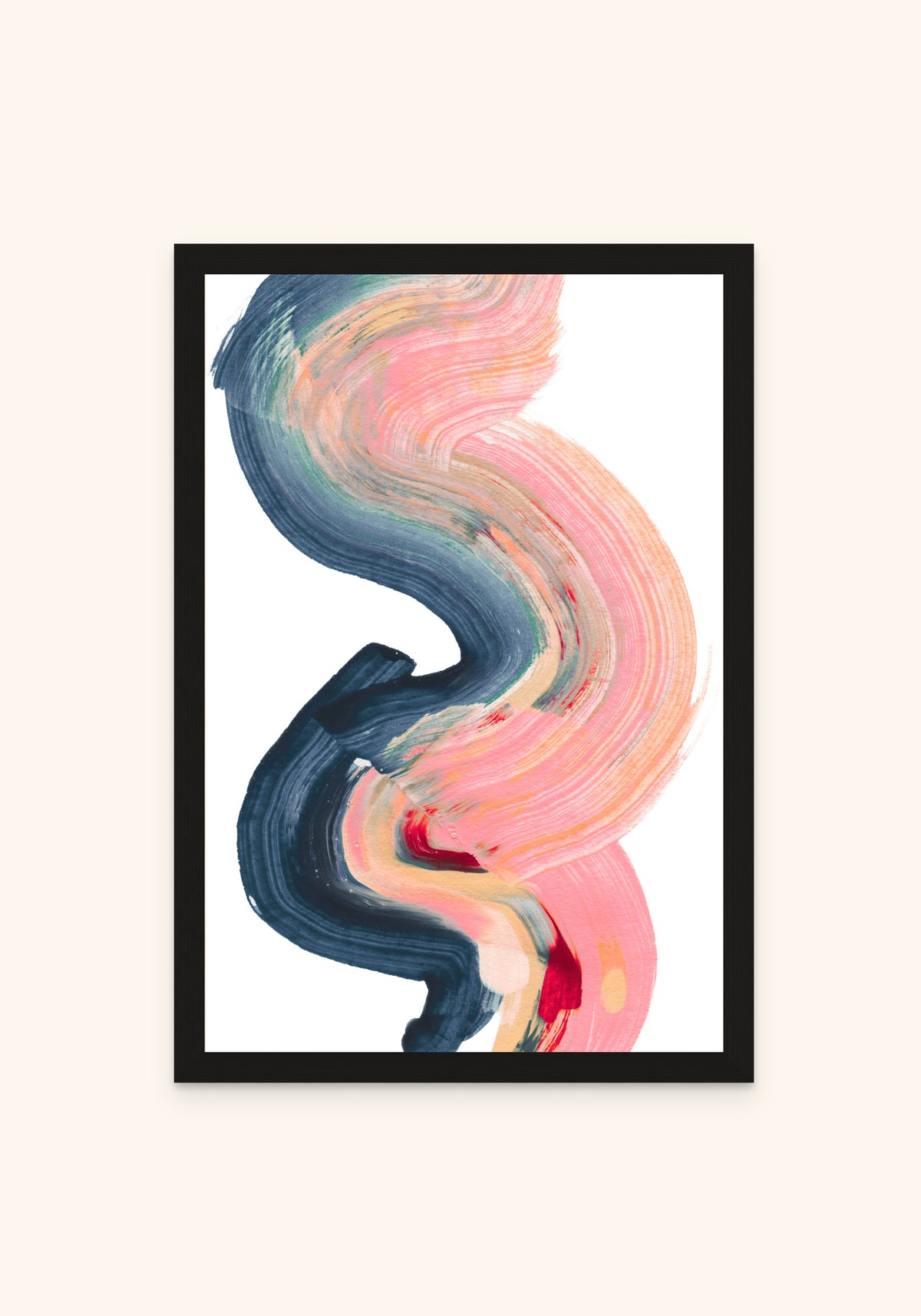 Coral Drift framed print in a black frame — Art Spectrum