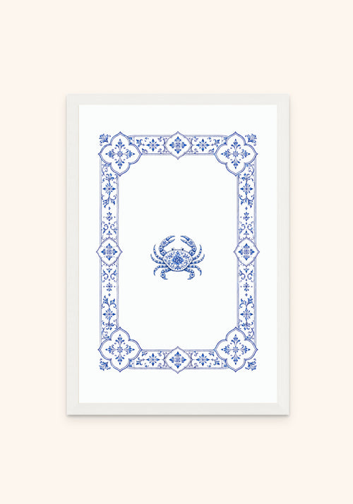 Crab framed print in a white frame — Art Spectrum