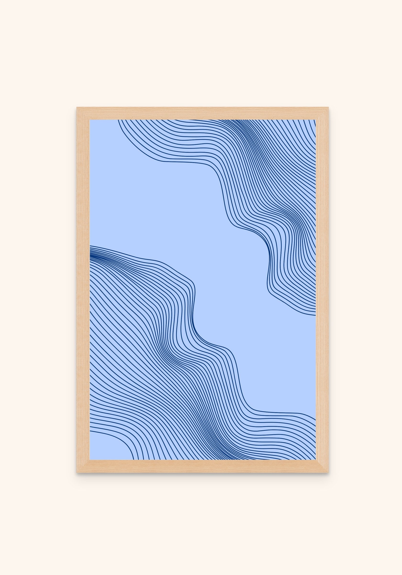 Current geometric art print in an oak frame — Art Spectrum