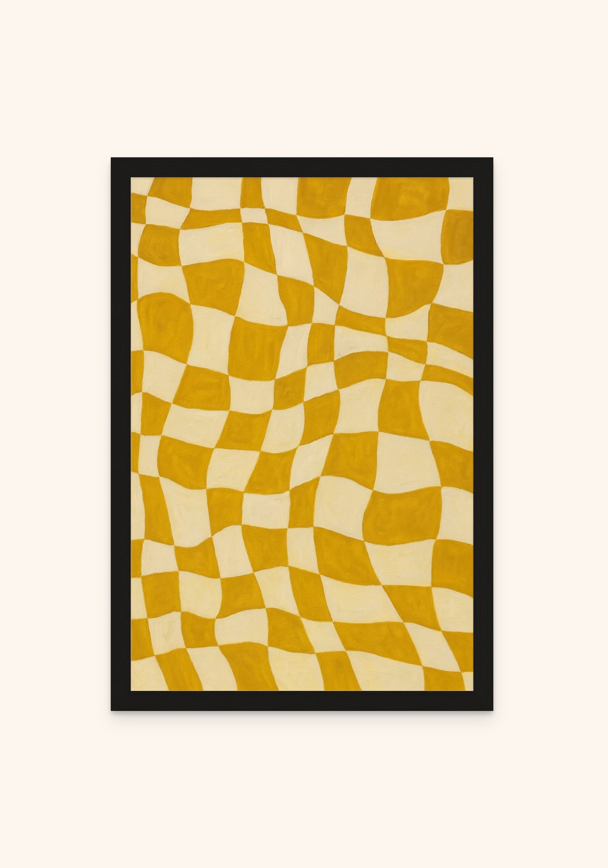 Distorted Checks framed print in a black frame — Art Spectrum