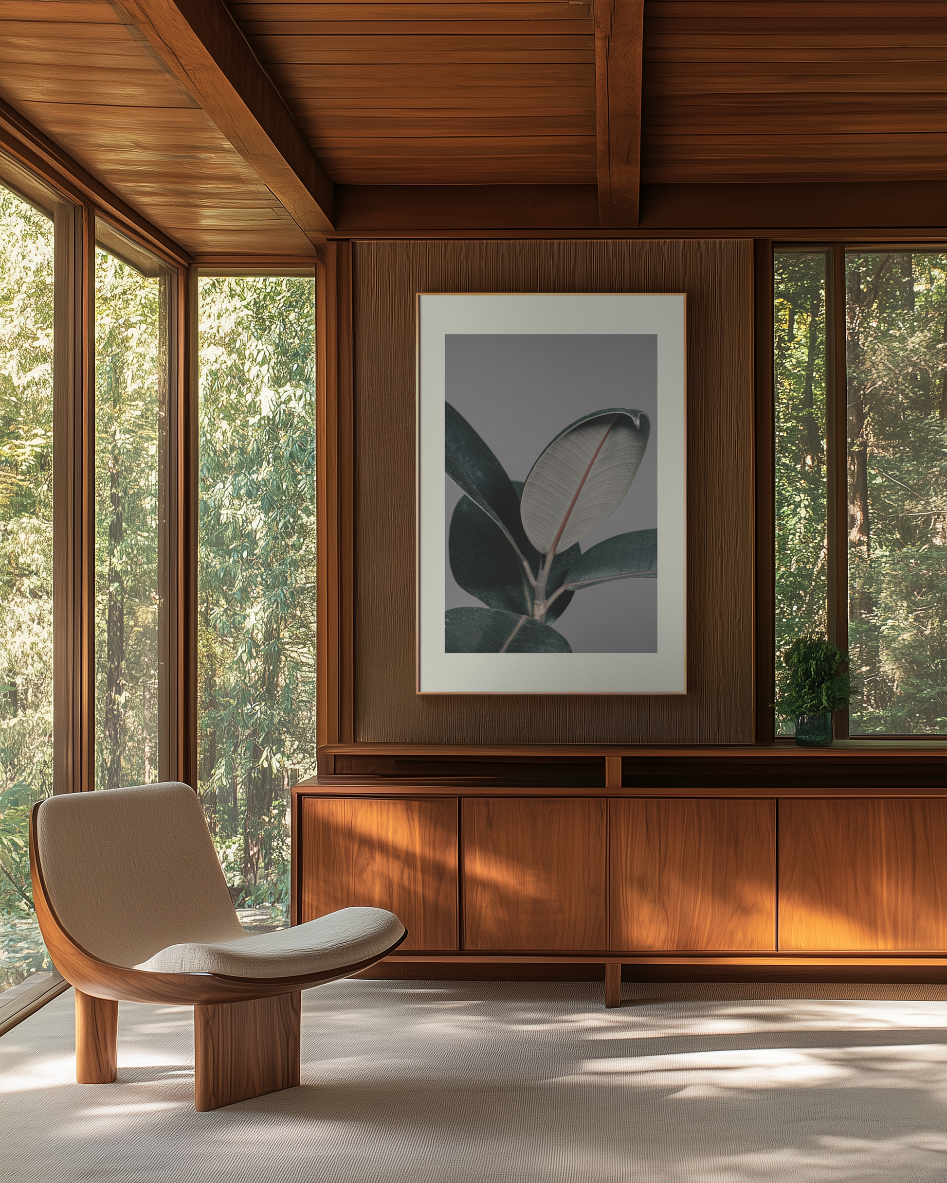 Eclipse nature art framed canvas print styled in a modern interior — Art Spectrum