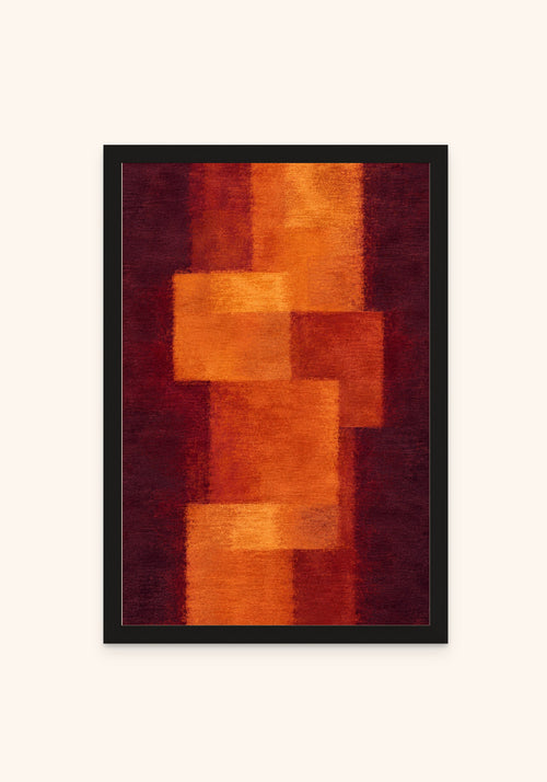 Ember Blocks framed print in a black frame — Art Spectrum