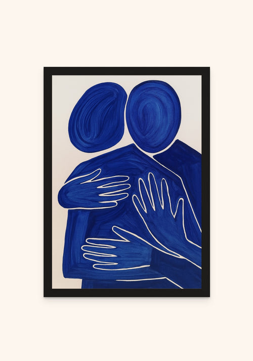 Embrace framed print in a black frame — Art Spectrum