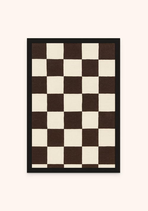 Espresso Grid framed print in a black frame — Art Spectrum