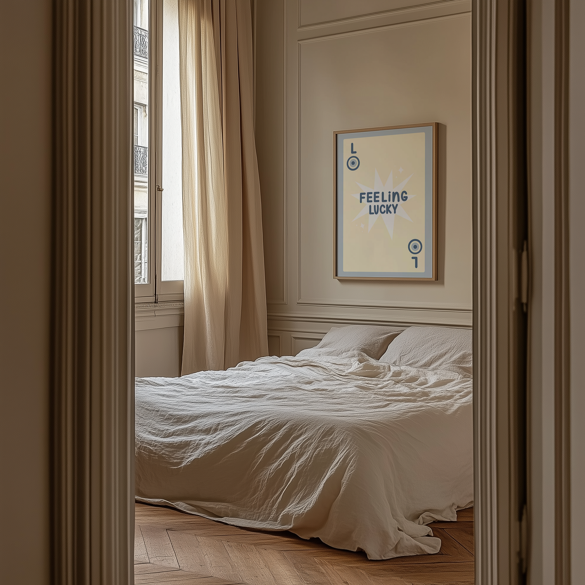 Feeling Lucky print styled in a modern interior — Art Spectrum